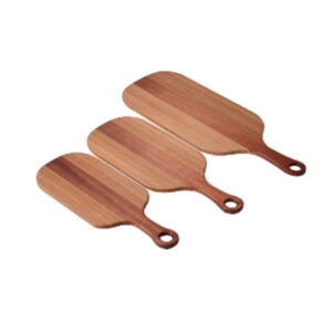 Three oval acacia cutting boards